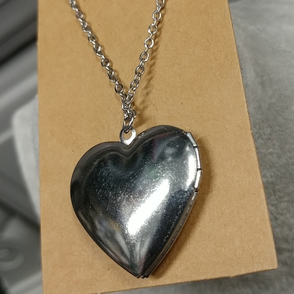 Heart Locket Stainless-Steel Pendant Photo Frame Charm Necklace Stainless Chain - Picture 13 of 14